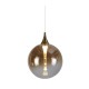 Searchlight-76410BK - Alchemy - Black LED Pendant with Amber Ombre Glass