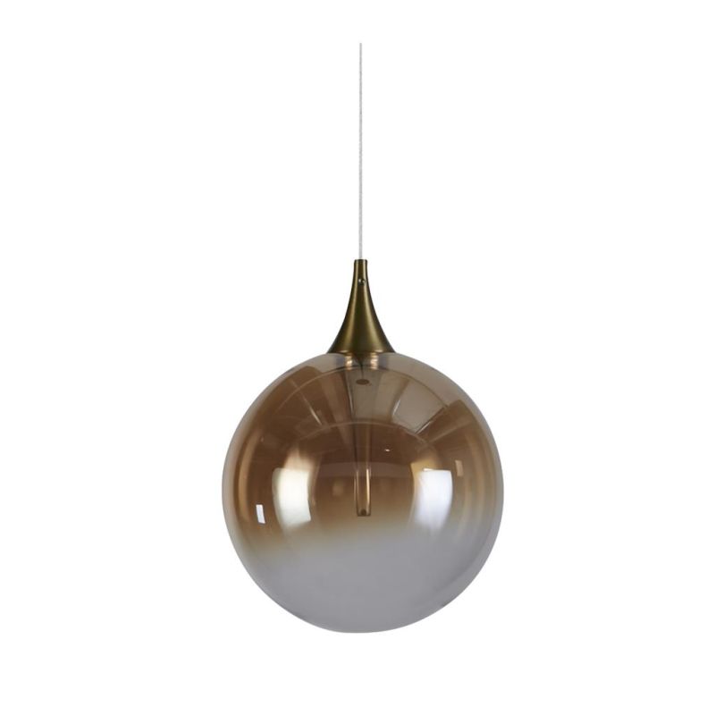 Searchlight-76410BK - Alchemy - Black LED Pendant with Amber Ombre Glass