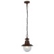 Outdoor - Station - Outdoor Clear Glass & Rustic Brown Pendant Searchlight-7653RU - Station - Outdoor Clear Glass & Rustic Brown Pendant