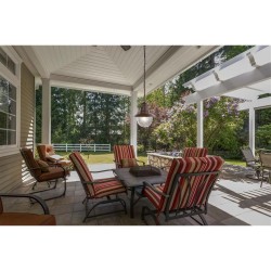 Station - Outdoor Rustic Brown Pendant with Clear Glass