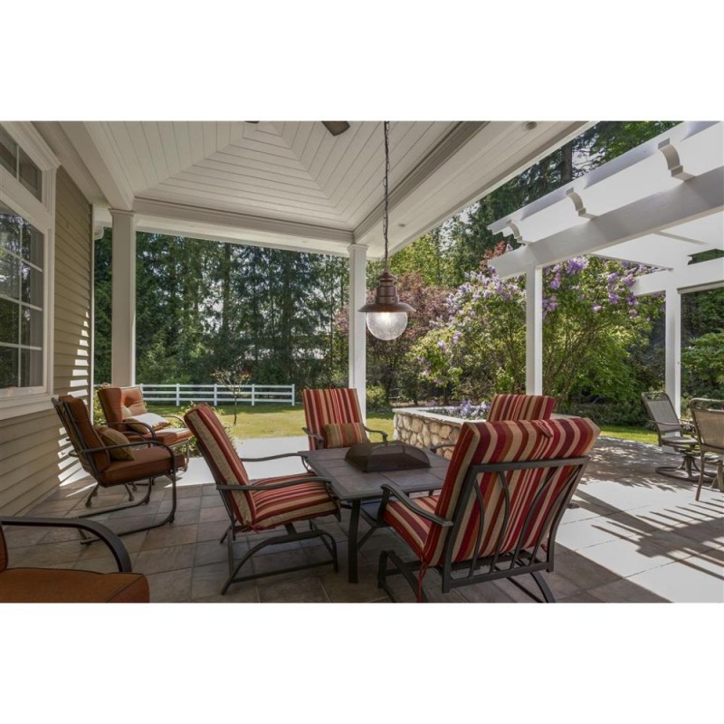 Searchlight-7653RU - Station - Outdoor Rustic Brown Pendant with Clear Glass