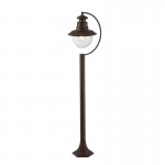 Station - Outdoor Clear Glass & Rustic Brown Post