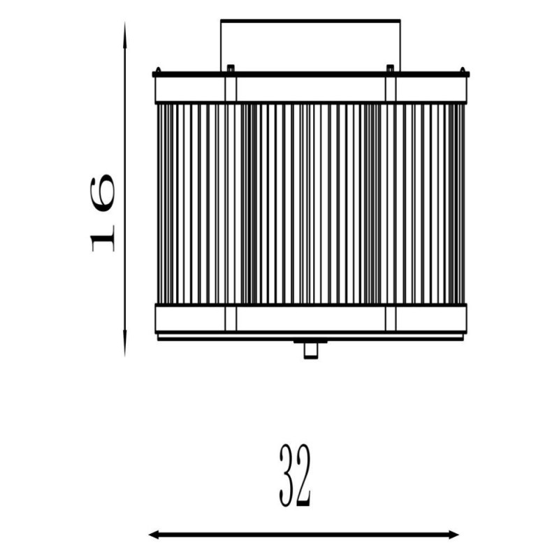 Searchlight-77210-2AB - Lotus - Antique Brass 2 Light Flush with Glass Rods
