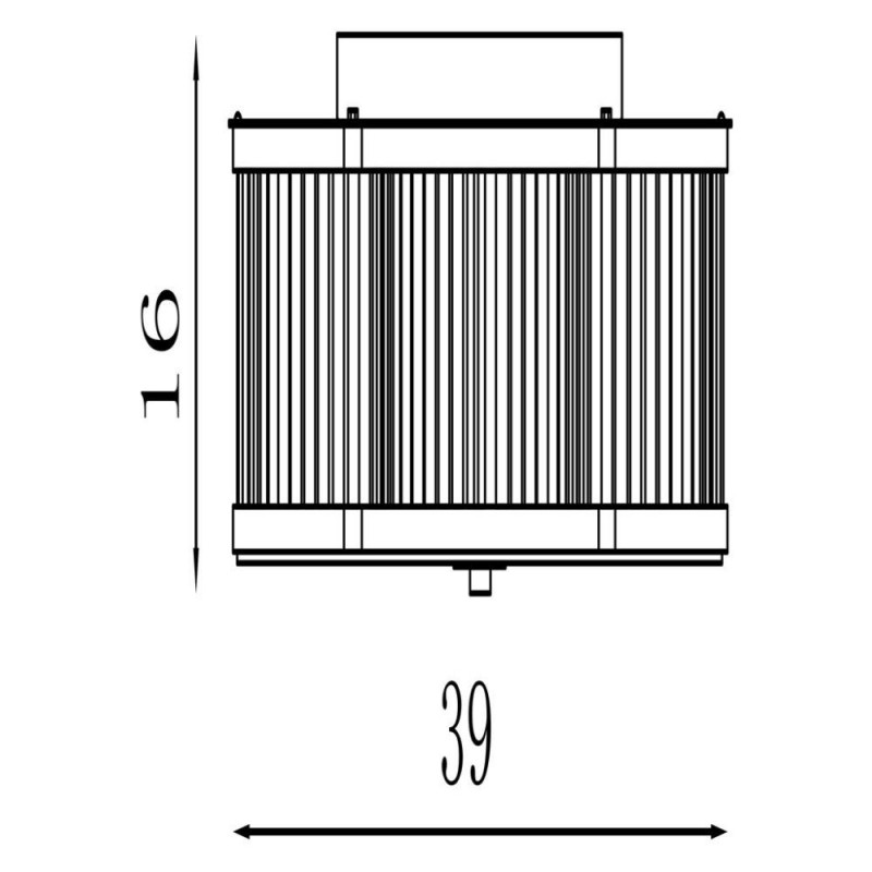 Searchlight-77210-3AB - Lotus - Antique Brass 3 Light Flush with Glass Rods