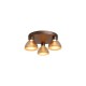Searchlight-77410-3AM - Cannes - Latte 3 Light LED Semi Flush with Amber Glass