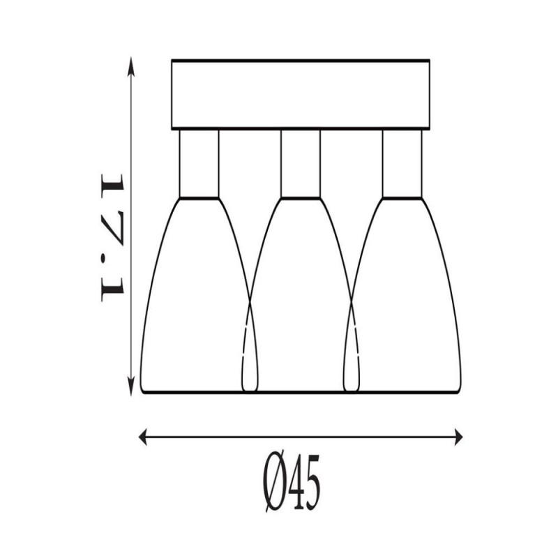Searchlight-77410-3AM - Cannes - Latte 3 Light LED Semi Flush with Amber Glass