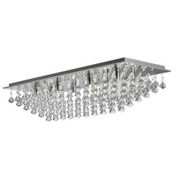 Hanna - Chrome 8 Light Ceiling Lamp with Crystal