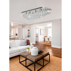 Hanna - Chrome 8 Light Ceiling Lamp with Crystal