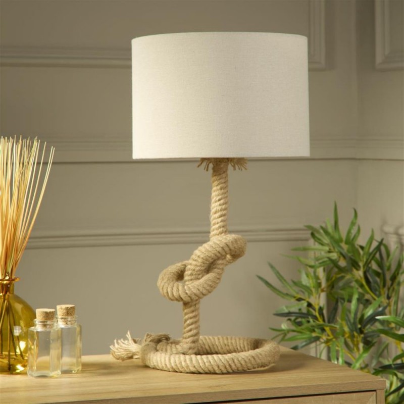 Searchlight-78410 - Rope - Rope Table Lamp with Oatmeal Shade
