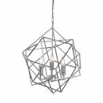Cube - Polished Chrome 3 Light Cage Pendant