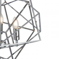 Cube - Polished Chrome 5 Light Cage Pendant