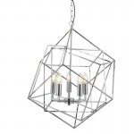 Cube - Polished Chrome 5 Light Cage Pendant