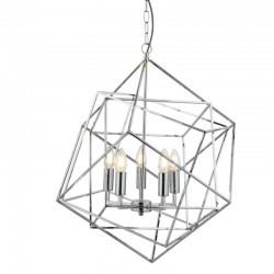 Cube - Polished Chrome 5 Light Cage Pendant