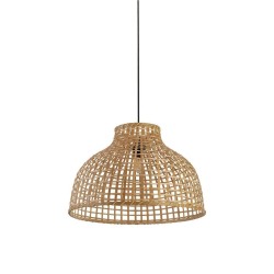 Bali - White Pendant with Natural Bamboo Shade