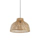 Searchlight-7867CW - Bali - White Pendant with Natural Bamboo Shade