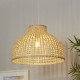 Searchlight-7867CW - Bali - White Pendant with Natural Bamboo Shade