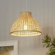 Searchlight-7868CW - Bali - White Pendant with Natural Bamboo Shade