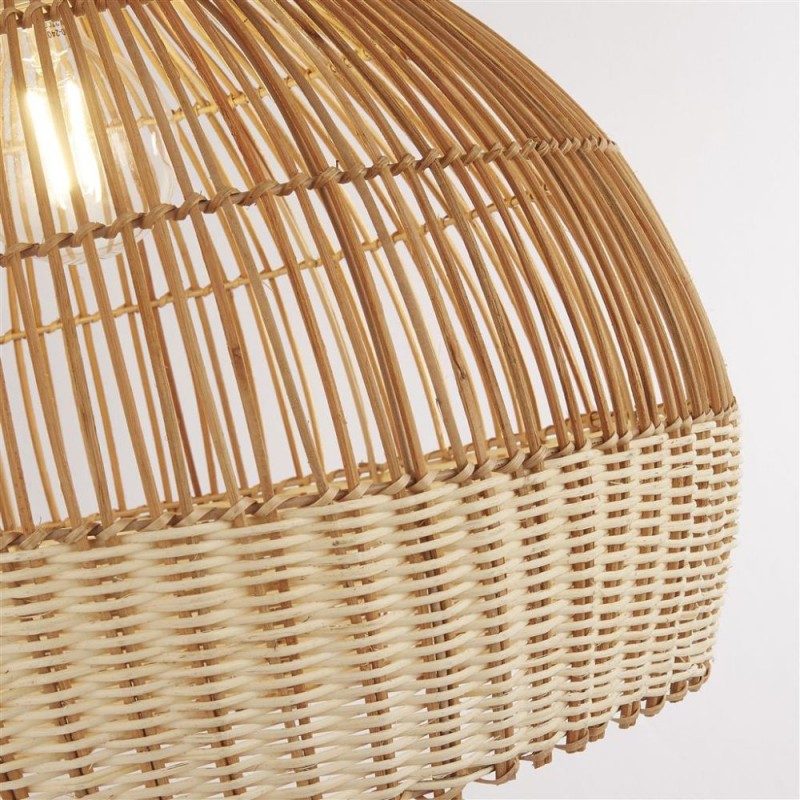 Searchlight-7869CW - Bali - White Pendant Natural Rattan Shade