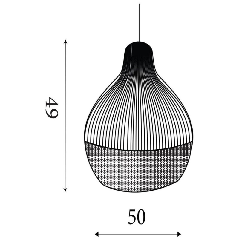 Searchlight-7869CW - Bali - White Pendant Natural Rattan Shade