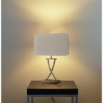 Club - Cream Fabric & Antique Brass Rectangle Table Lamp