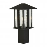 Venice - Outdoor Clear Water Glass & Black Lantern Post