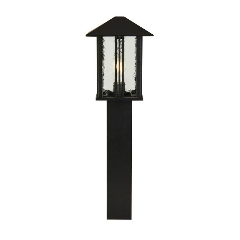 Outdoor - Venice - Outdoor Clear Water Glass & Black Lantern Big Post Searchlight-7925-740 - Venice - Outdoor Clear Water Glass & Black Lantern Big Post