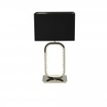 Aura - Chrome LED Table Lamp with Crystal and Black Shade