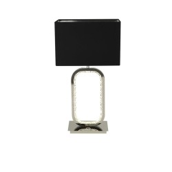 Aura - Chrome LED Table Lamp with Crystal and Black Shade