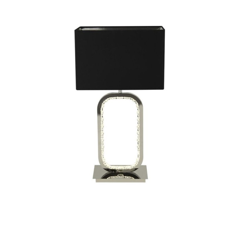Searchlight-7957CC - Aura - Chrome LED Table Lamp with Crystal and Black Shade