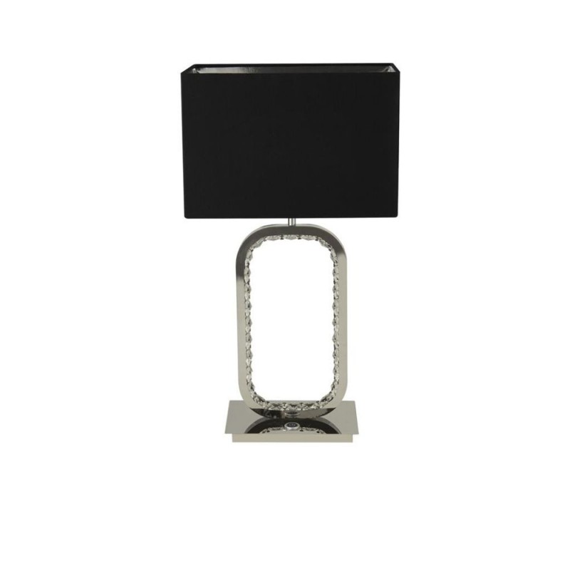 Searchlight-7957CC - Aura - Chrome LED Table Lamp with Crystal and Black Shade