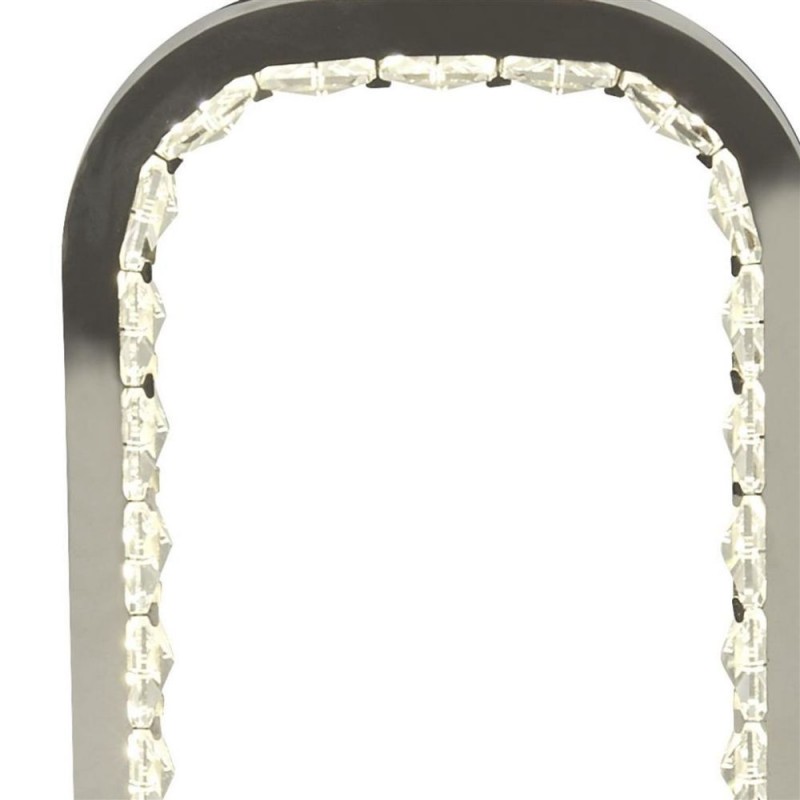 Searchlight-7957CC - Aura - Chrome LED Table Lamp with Crystal and Black Shade