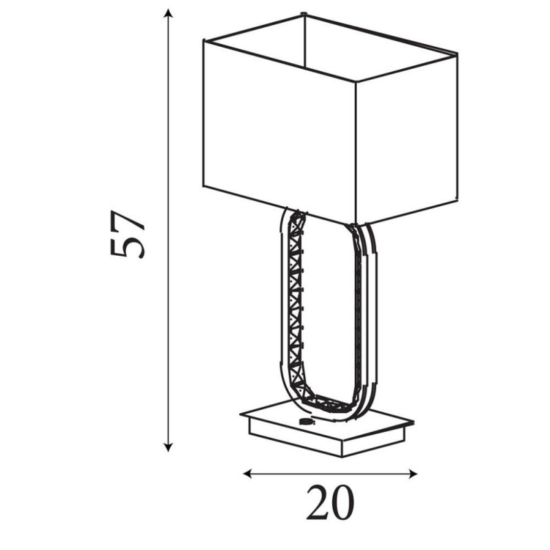 Searchlight-7957CC - Aura - Chrome LED Table Lamp with Crystal and Black Shade