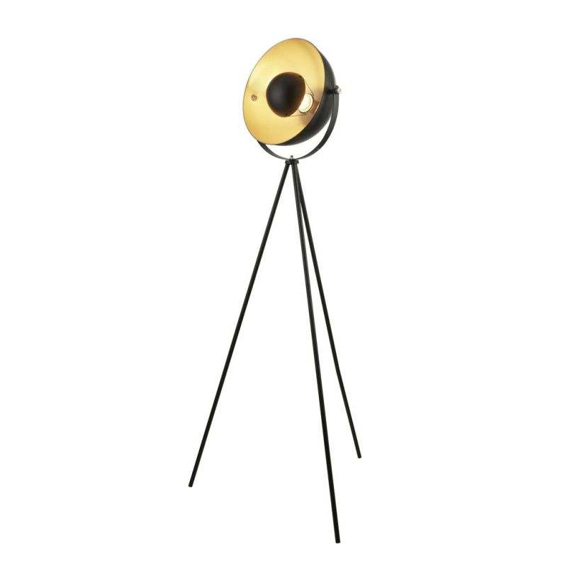 Searchlight-8022BK - Blink - Matt Black & Gold Tripod Floor Lamp