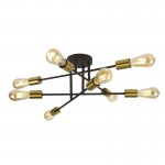 Armstrong - Black & Satin Brass 8 Light Semi Flush Armstrong - Black & Satin Brass 8 Light Semi Flush