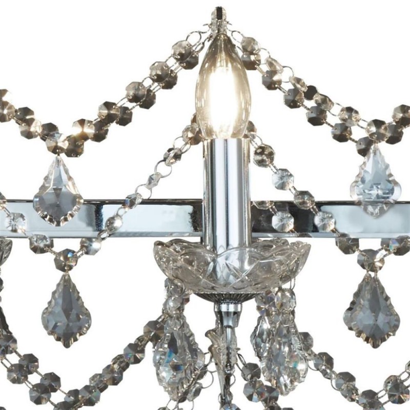 Searchlight-80614-14CC - Florence - Chrome 14 Light over Island Fitting with Crystal