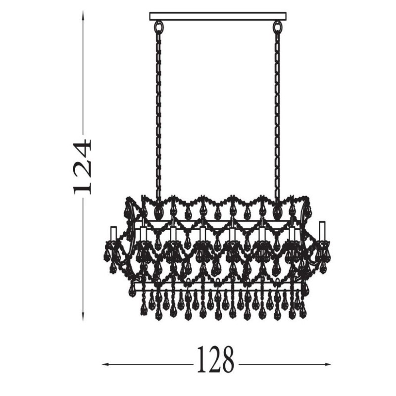 Searchlight-80614-14CC - Florence - Chrome 14 Light over Island Fitting with Crystal