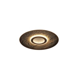 Lumadisc - Matt Black LED Flush with Grey Leatherette Reflector