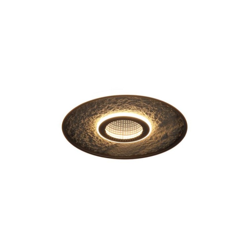 Searchlight-80780-46BK - Lumadisc - Matt Black LED Flush with Grey Leatherette Reflector