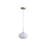 Confetti - Matt Gold LED Pendant with White Confetti Glass