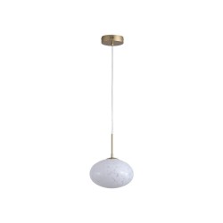 Confetti - Matt Gold LED Pendant with White Confetti Glass