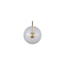 Confetti - Matt Gold LED Wall Lamp with White Confetti Glass