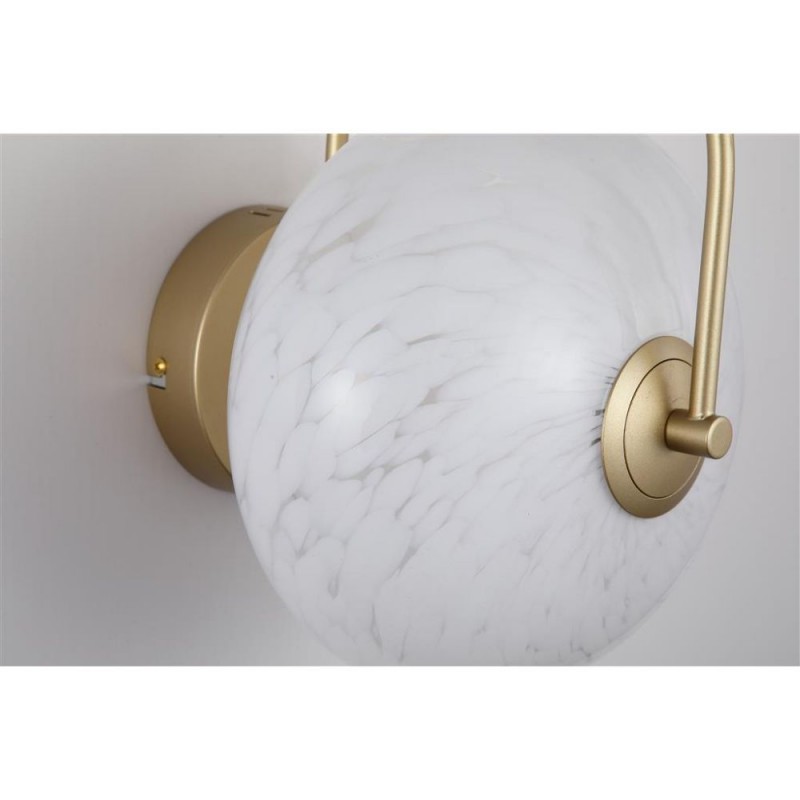 Searchlight-80821-1GO - Confetti - Matt Gold LED Wall Lamp with White Confetti Glass