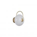 Confetti - Matt Gold LED Wall Lamp with White Confetti Glass