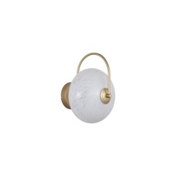 Confetti - Matt Gold LED Wall Lamp with White Confetti Glass