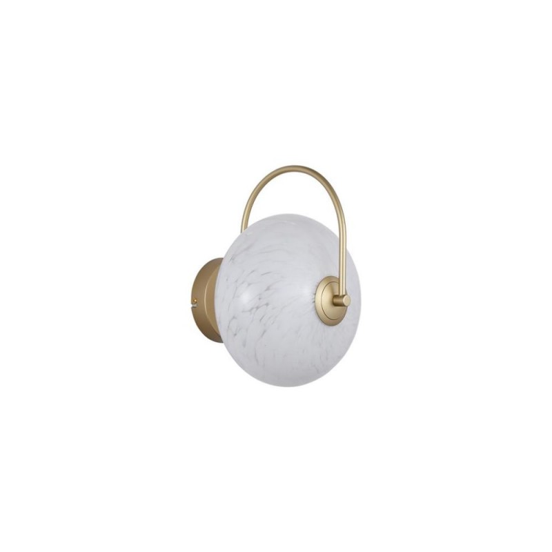 Searchlight-80821-1GO - Confetti - Matt Gold LED Wall Lamp with White Confetti Glass
