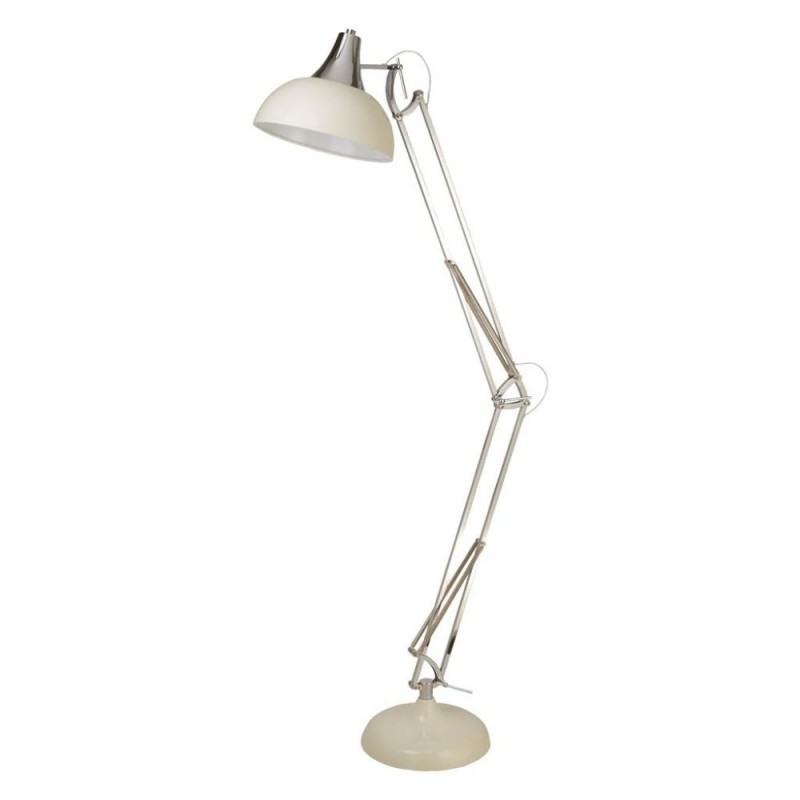 Searchlight-8082CR - Goliath - Chrome & Cream Floor Lamp