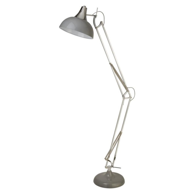 Searchlight-8082GY - Goliath - Chrome & Grey Floor Lamp