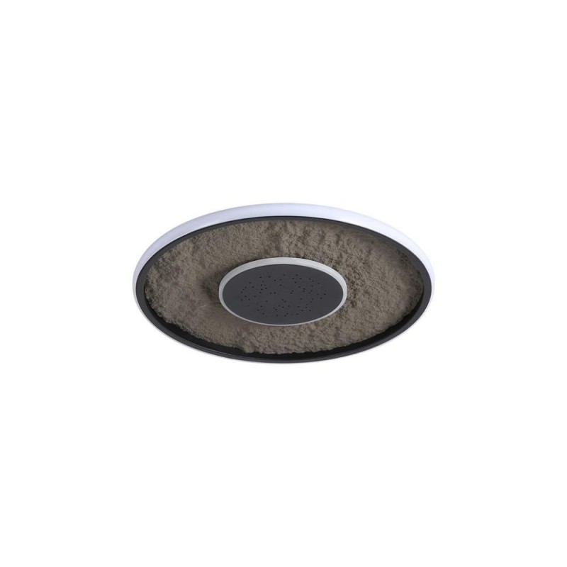 Searchlight-80880-46BK - Lumadisc - Matt Black LED Flush with Grey Leatherette Reflector