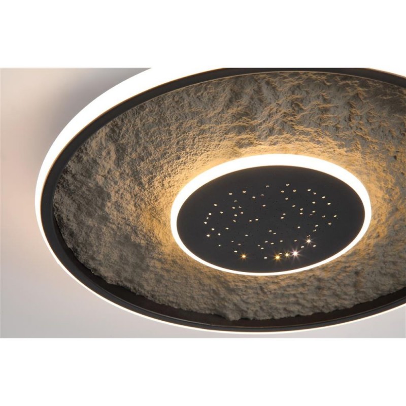 Searchlight-80880-46BK - Lumadisc - Matt Black LED Flush with Grey Leatherette Reflector