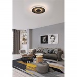 Lumadisc - Matt Black LED Flush with Grey Leatherette Reflector